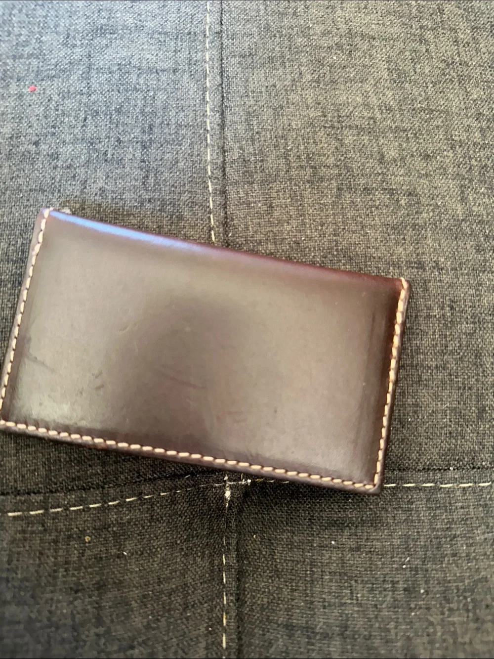 White wing Classic Men's Leather Card Wallet - Brown